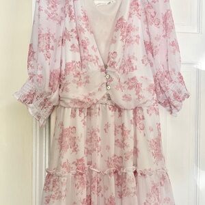 Altar'd State Pink Floral Mini Dress